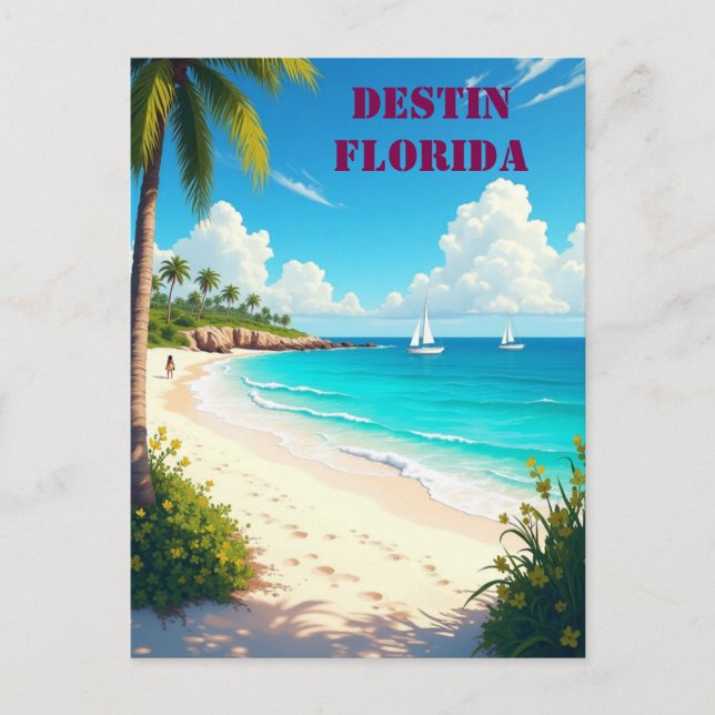 Beautiful  Destin Florida Sunset Beach  Postcard (Front)