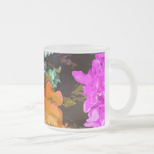 Beautiful detail frosted glass coffee mug