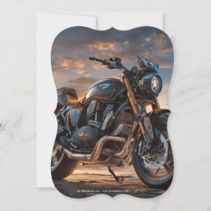 Beautiful detailed intricate vintage motorcycle card
