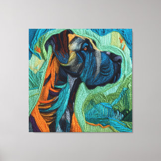 Beautiful detailed unique style Great Dane art  Canvas Print