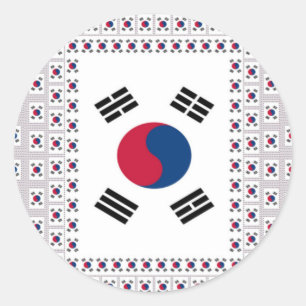 Beautiful Diagonal Korean Flag: An Infinite Art Classic Round Sticker