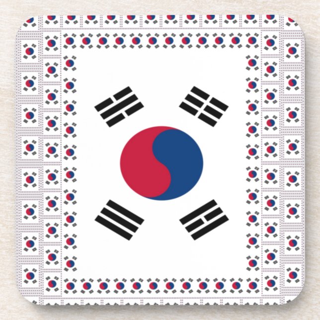 Beautiful Diagonal Korean Flag: An Infinite Art Coaster (Front)