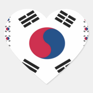 Beautiful Diagonal Korean Flag: An Infinite Art Heart Sticker