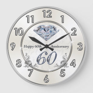 Beautiful Diamond 60th Wedding Anniversary Clocks