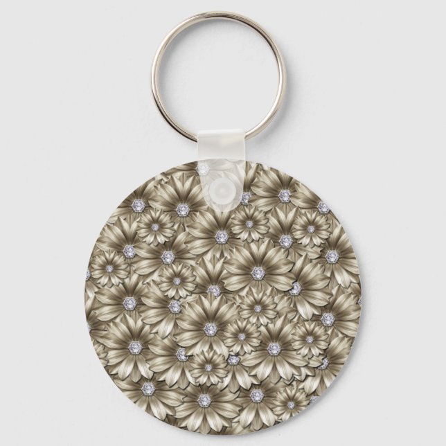 Beautiful Diamond Flowers Keychain (Front)