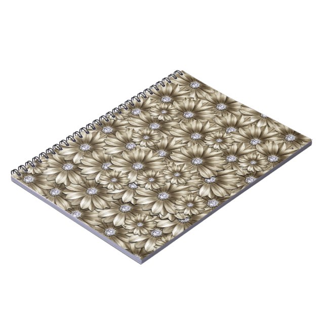 Beautiful Diamond Flowers Notebook (Left Side)