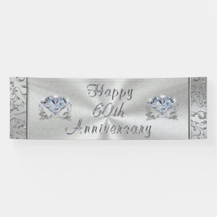 Beautiful Diamond Happy 60th Anniversary Banner