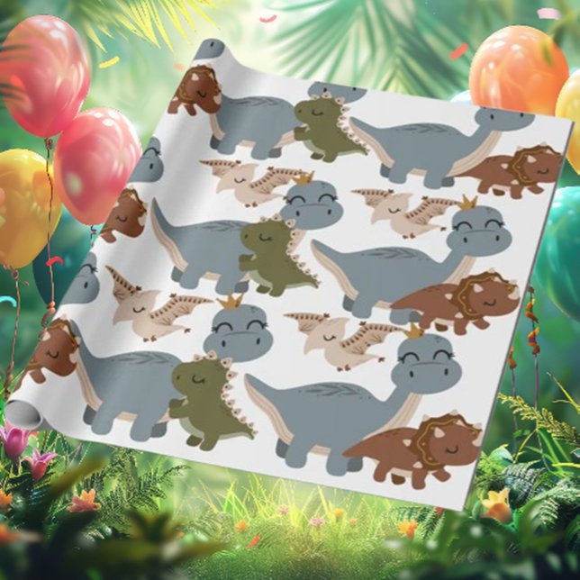 Beautiful Dinosaurs Boho Wrapping Paper (Beautiful Dinosaurs Boho Wrapping Paper)