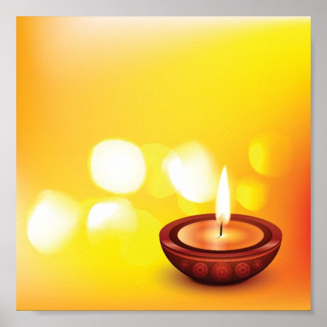Beautiful diwali diya illustration poster (Front)