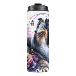 Beautiful Dog Breeds/Collie Dog Thermal Tumbler