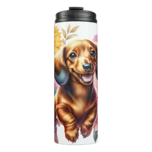 Beautiful Dog Breeds/Curly Dachshund Dog Thermal Tumbler