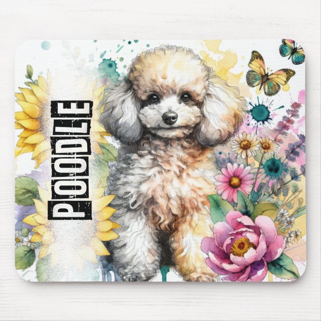 Beautiful Dog Breeds//Poodle Dog Mouse Mat (Front)