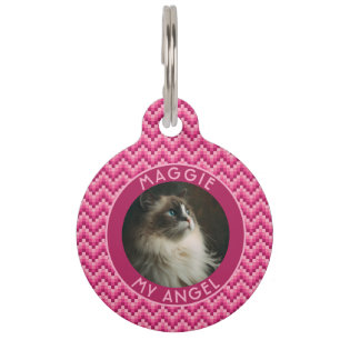 Beautiful Dog Mom Gift Herringbone Pattern Pet Tag
