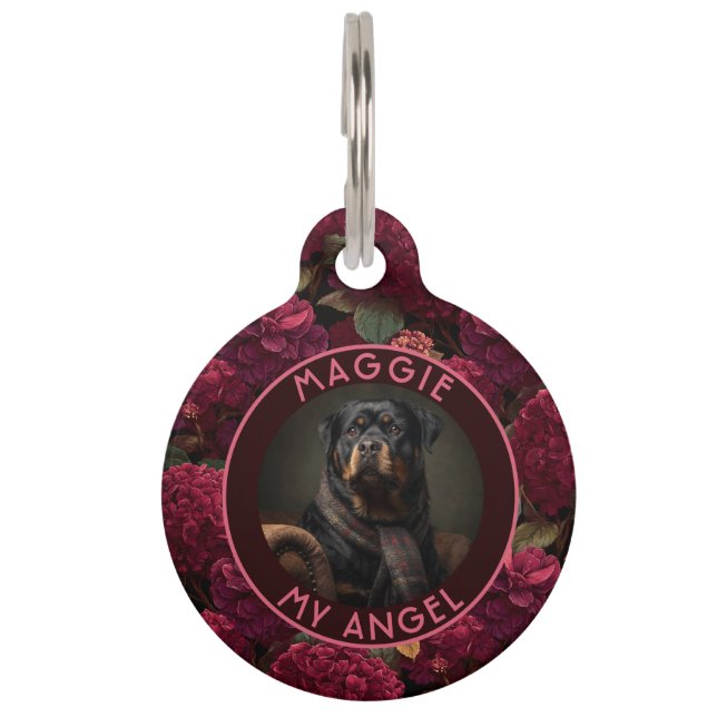 Beautiful Dog Mum Gift Hydrangeas Pet Tag (Front)
