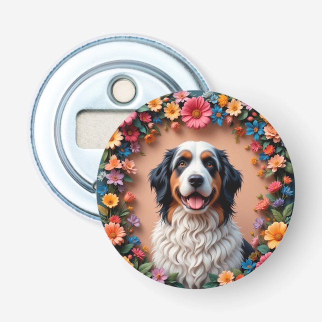 Beautiful Dog Portrait Bottle Opener (Front)