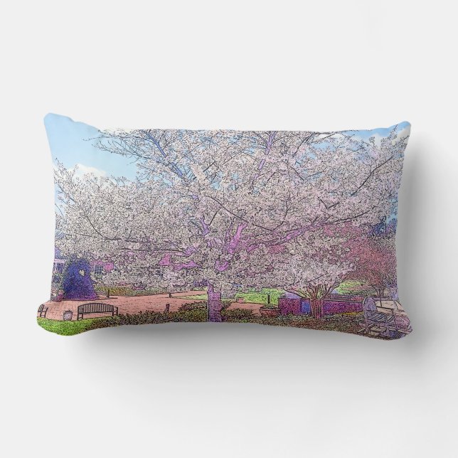 Beautiful Dogwood Tree Lumbar Pillow (Front)