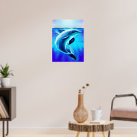 Beautiful Dolphin in Ocean Art