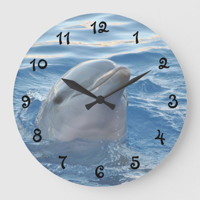 Beautiful Dolphin Large Clock (Front)
