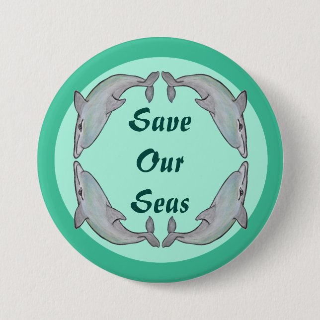 Beautiful Dolphins Button Badge (Front)