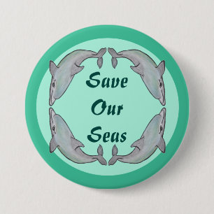 Beautiful Dolphins Button Badge