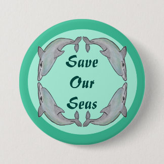 Beautiful Dolphins Button Badge