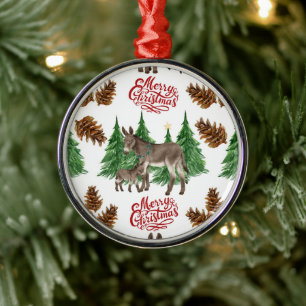 Beautiful Donkeys Christmas Ornament Keepsake