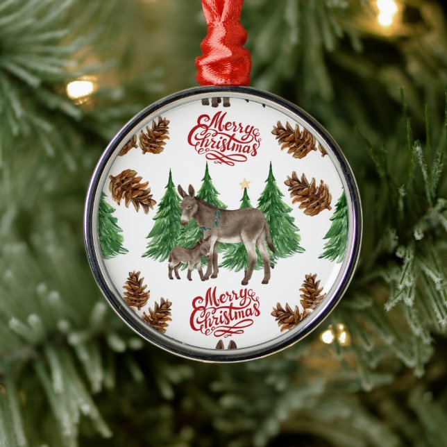 Beautiful Donkeys Christmas Ornament Keepsake (Tree)