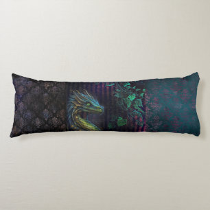 Beautiful double-sided damast and dragon custom body cushion