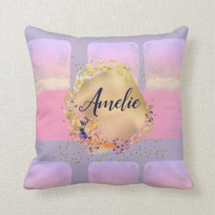 Beautiful double-sided lavander pink faux glitter cushion