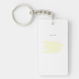 beautiful doves painting art key ring