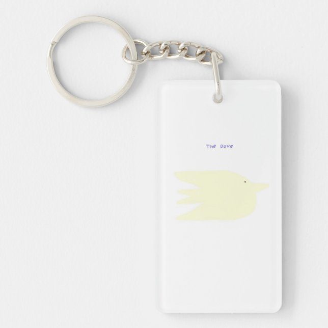 beautiful doves painting art key ring (Front)