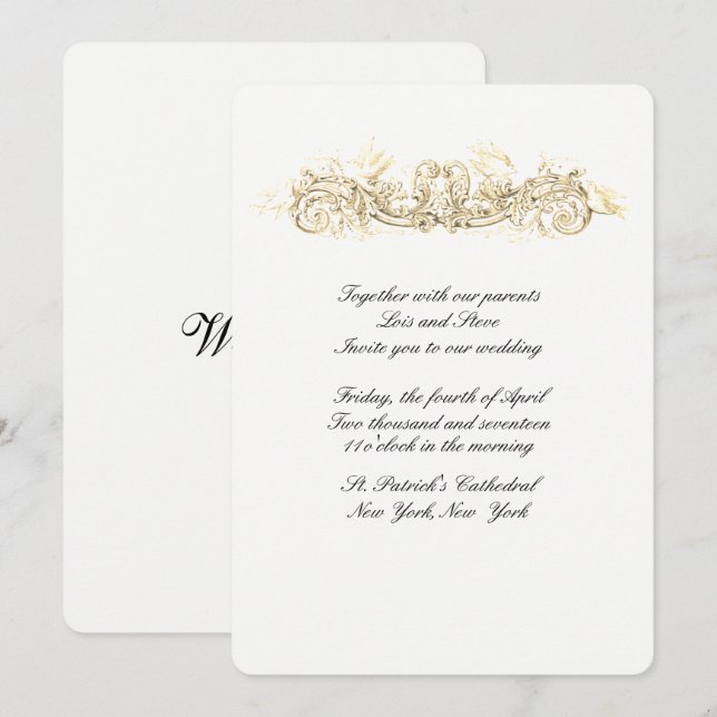 Beautiful Doves Wedding Invitation (Front/Back)