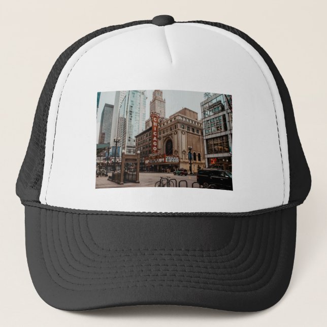 Beautiful Downtown Chicago Illinois Trucker Hat (Front)