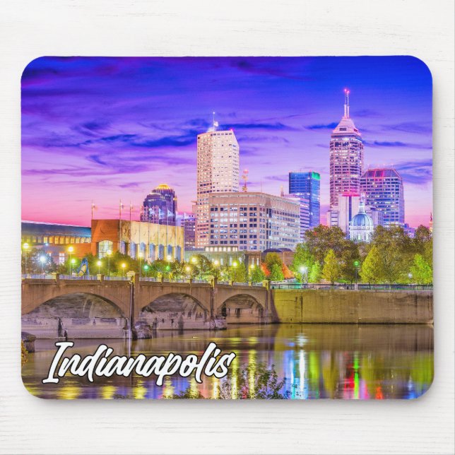 Beautiful Downtown Indianapolis, Indiana, USA Mouse Mat (Front)