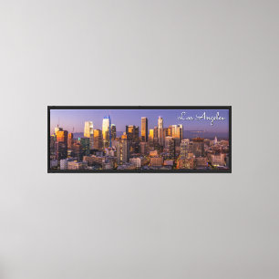 Beautiful Downtown Los Angeles at Sunset, Panorama Canvas Print