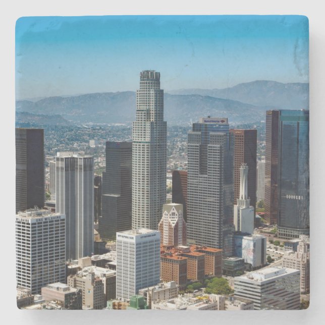 Beautiful Downtown Los Angeles California Skyline Stone Coaster (Front)