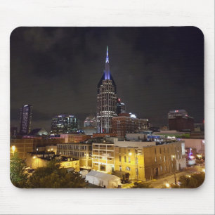 Beautiful Downtown Nashville Tennessee at Night Mouse Mat