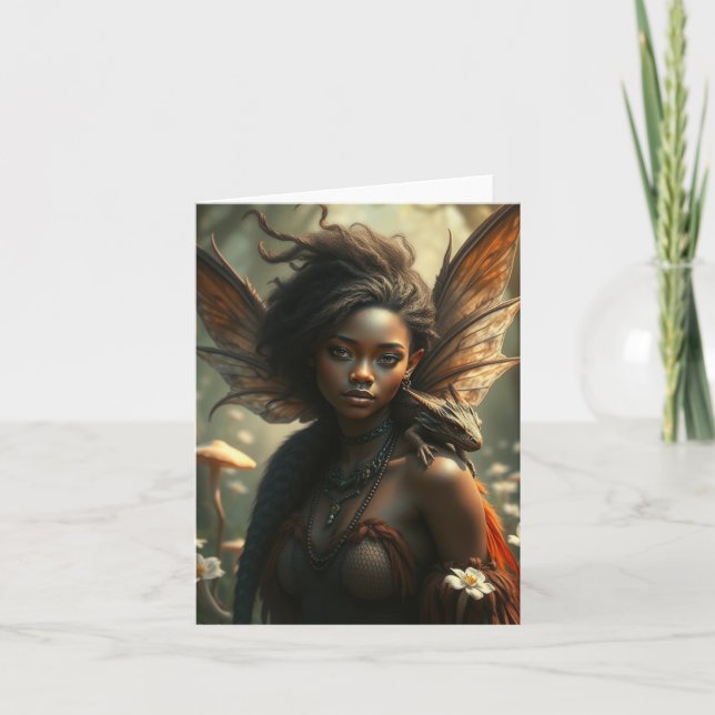 Beautiful Dragon Fairy Portrait Card (Front)