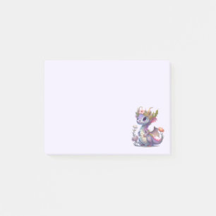 Beautiful Dragon with Elegant Crown Post-it Notes