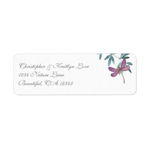 Beautiful Dragonfly and Garden Greenery Address