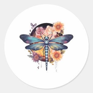 Beautiful Dragonfly Classic Round Sticker