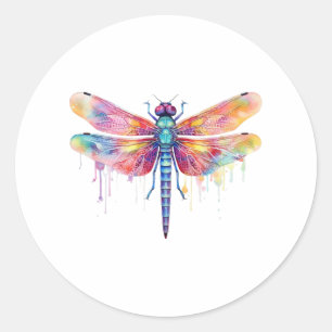 Beautiful Dragonfly Kiss Heaven Insect Lover  Classic Round Sticker