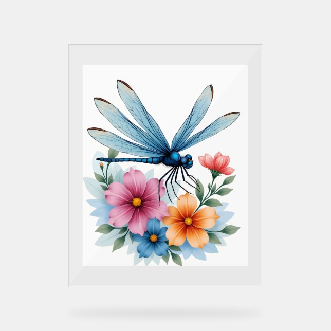 Beautiful Dragonfly Watercolor Art Insect Lover Ea Acrylic Sign (Front)