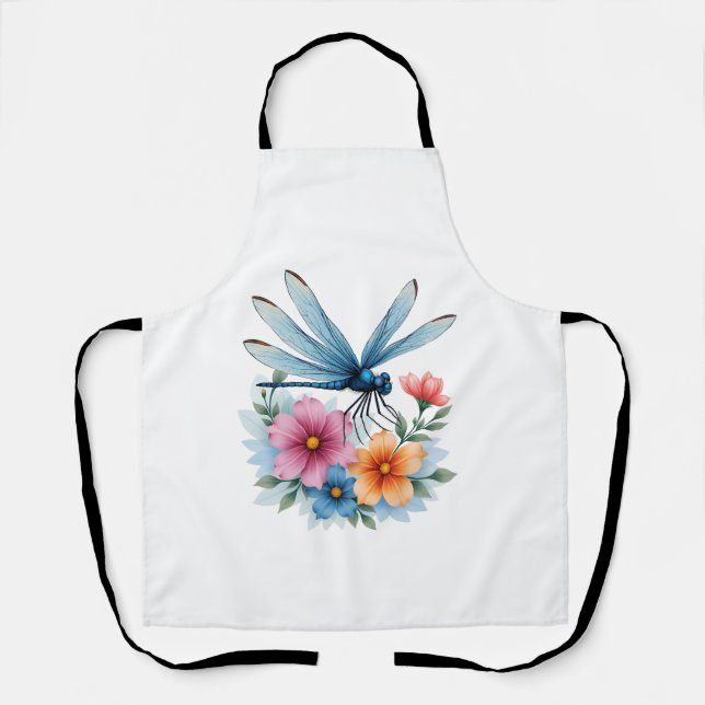 Beautiful Dragonfly Watercolor Art Insect Lover Ea Apron (Front)