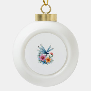 Beautiful Dragonfly Watercolor Art Insect Lover Ea Ceramic Ball Christmas Ornament