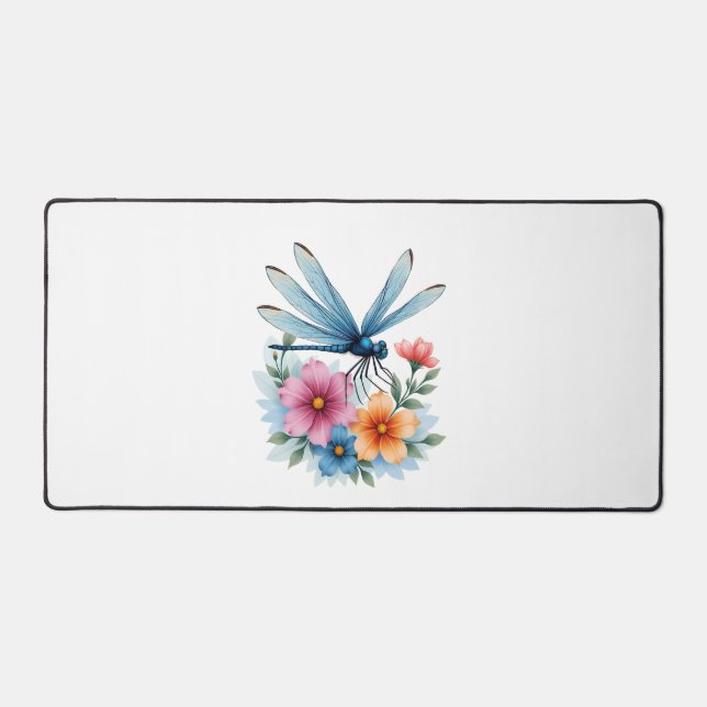 Beautiful Dragonfly Watercolor Art Insect Lover Ea Desk Mat (Front)