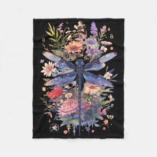 Beautiful Dragonfly Watercolor Art Insect Lover Ea Fleece Blanket