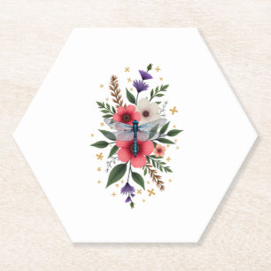 Beautiful Dragonfly Watercolor Art Insect Lover Ea Paper Coaster