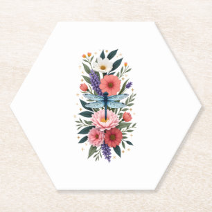 Beautiful Dragonfly Watercolor Art Insect Lover Ea Paper Coaster