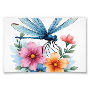 Beautiful Dragonfly Watercolor Art Insect Lover Ea Photo Print